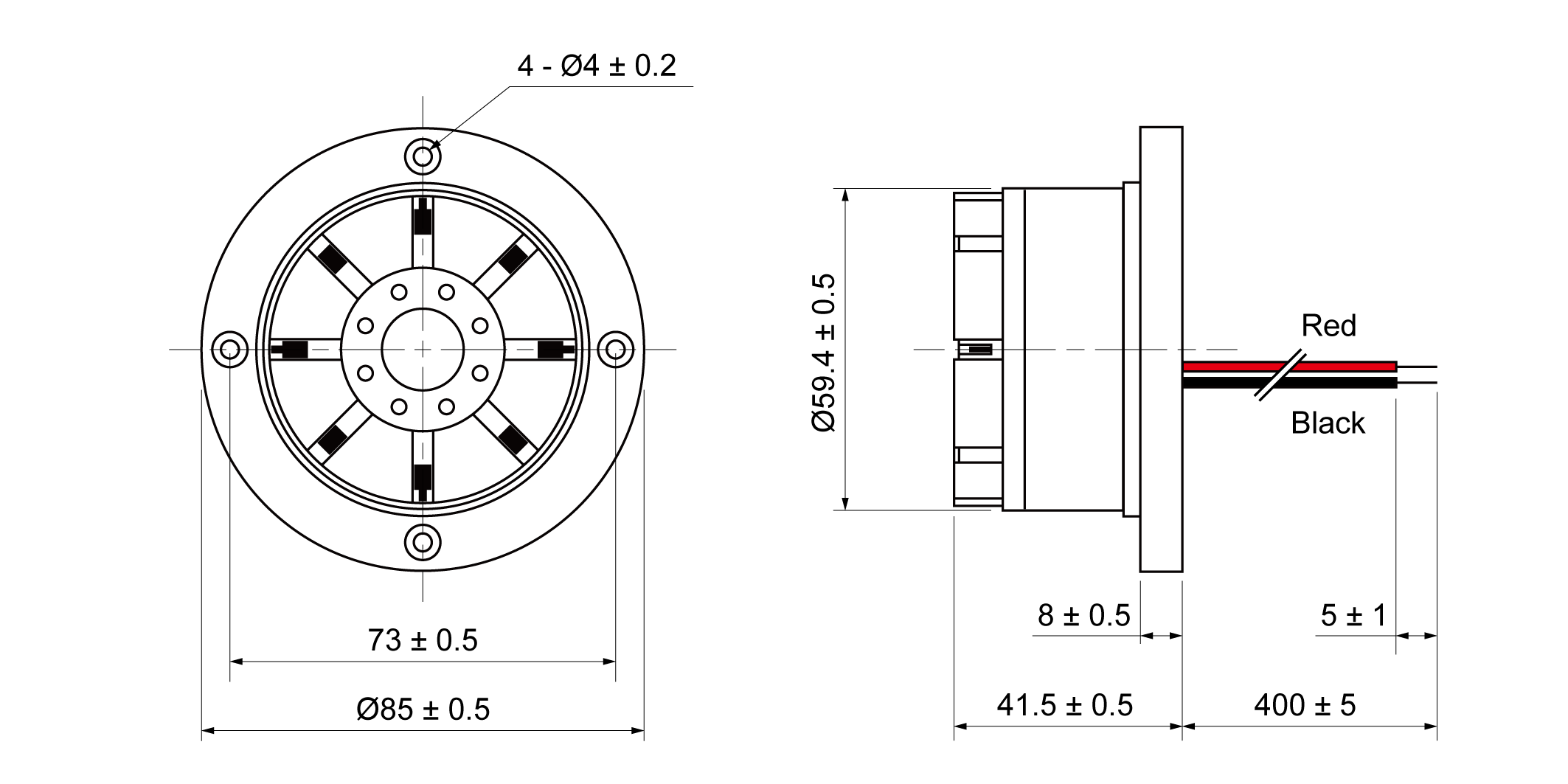 XPB8542-08.20R12W Mechanical Drawing